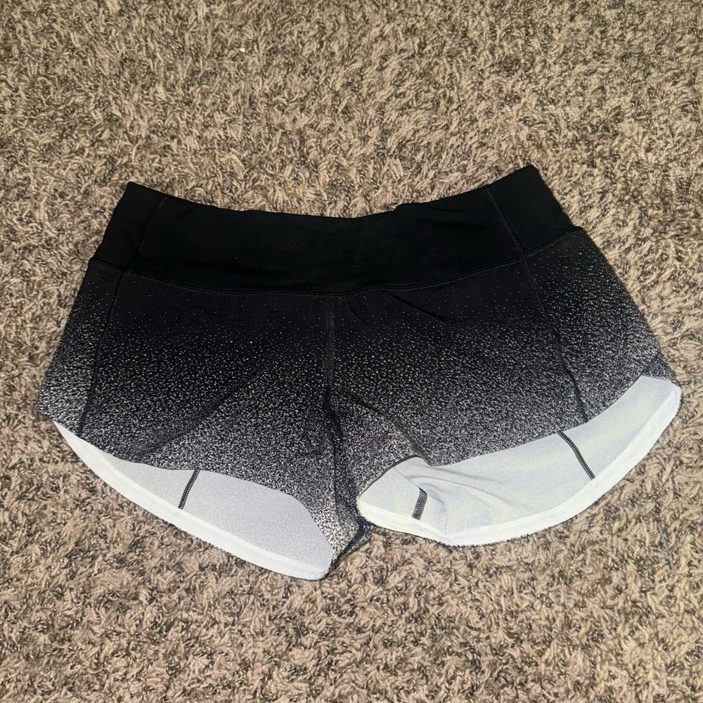 Lululemon Black and Gray Speed Up Shorts Size 4